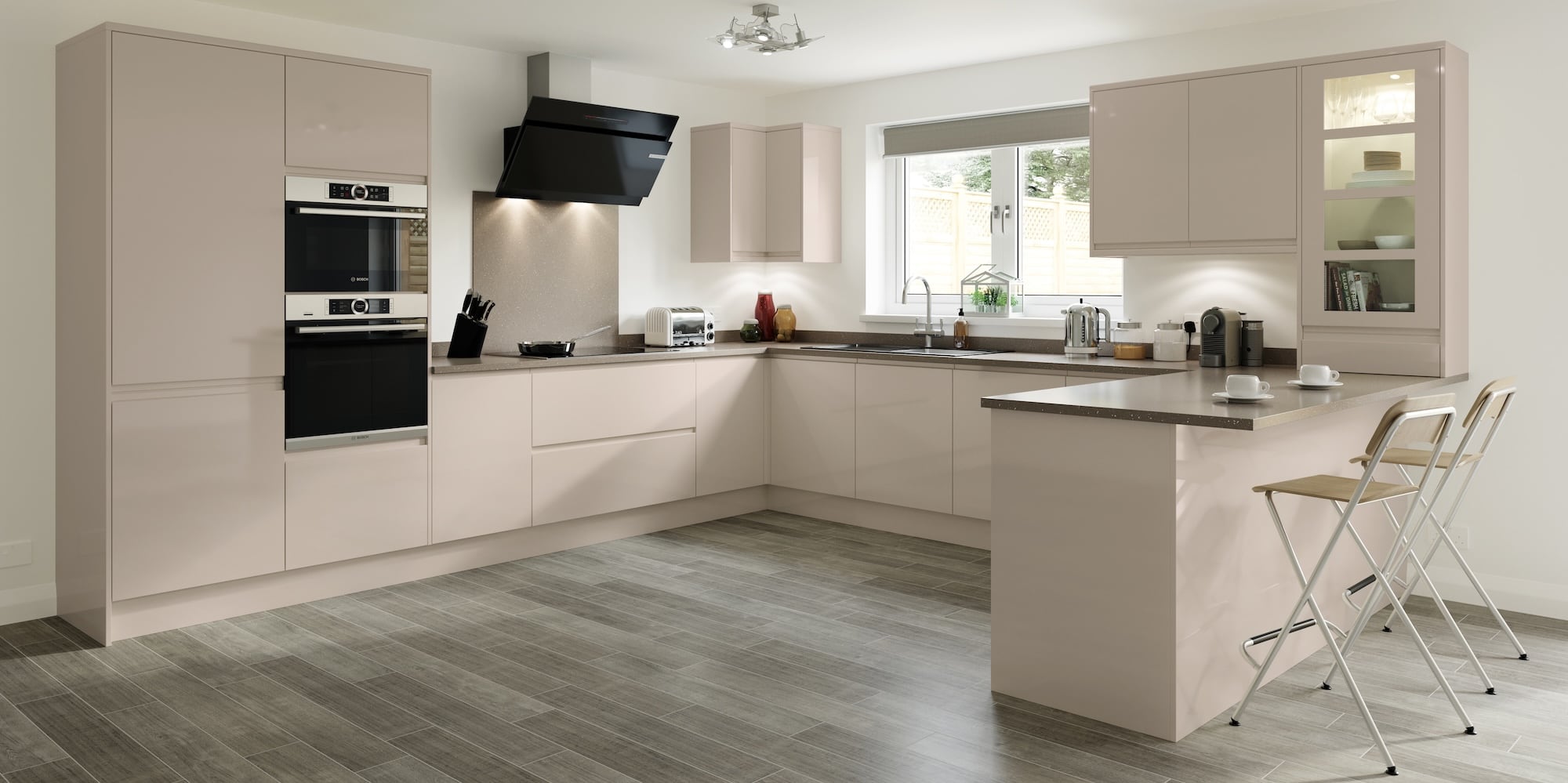 Cashmere handleless kitchen