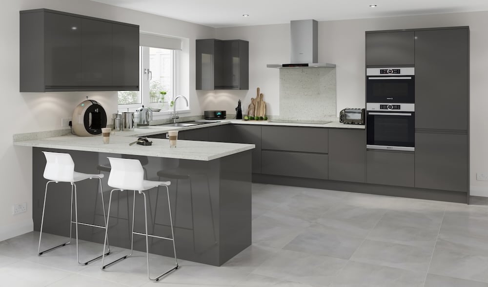 Grey handleless kitchen