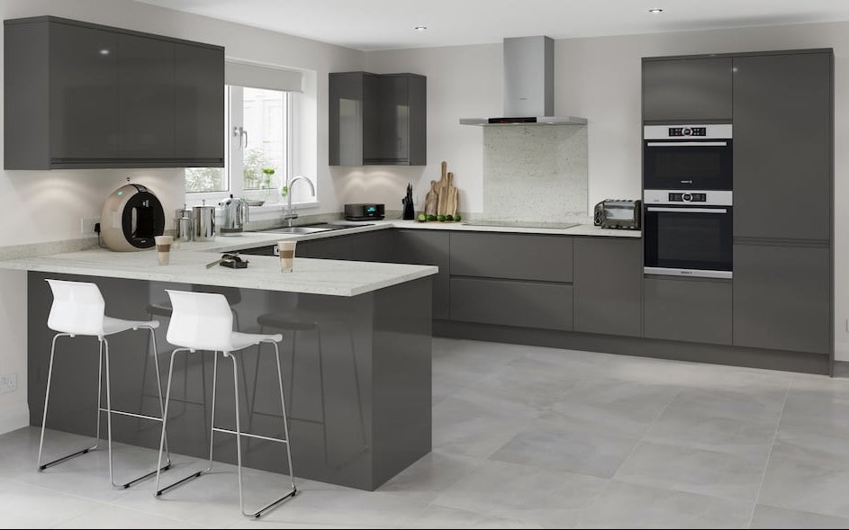 Grey handleless kitchen